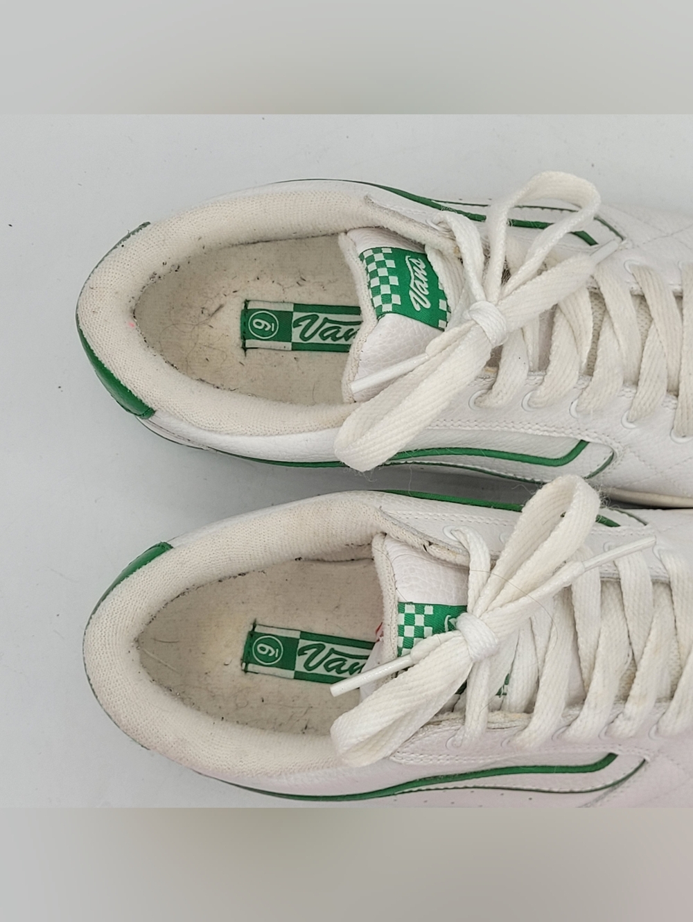 Vans Hylan Sneakers Size 9 ~ White And Green - Picture 10 of 16
